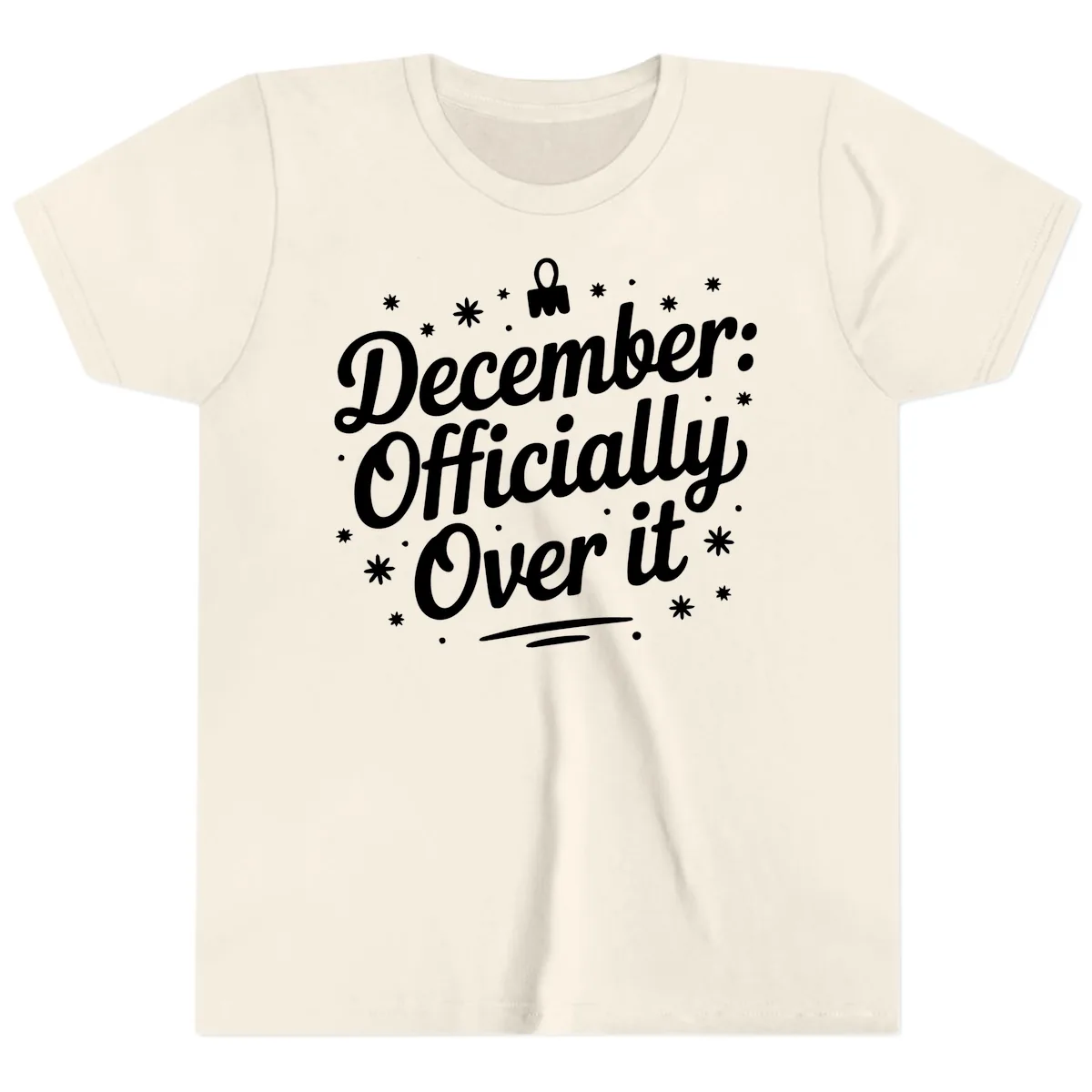 December Officially Over It Youth T-Shirt in Natural